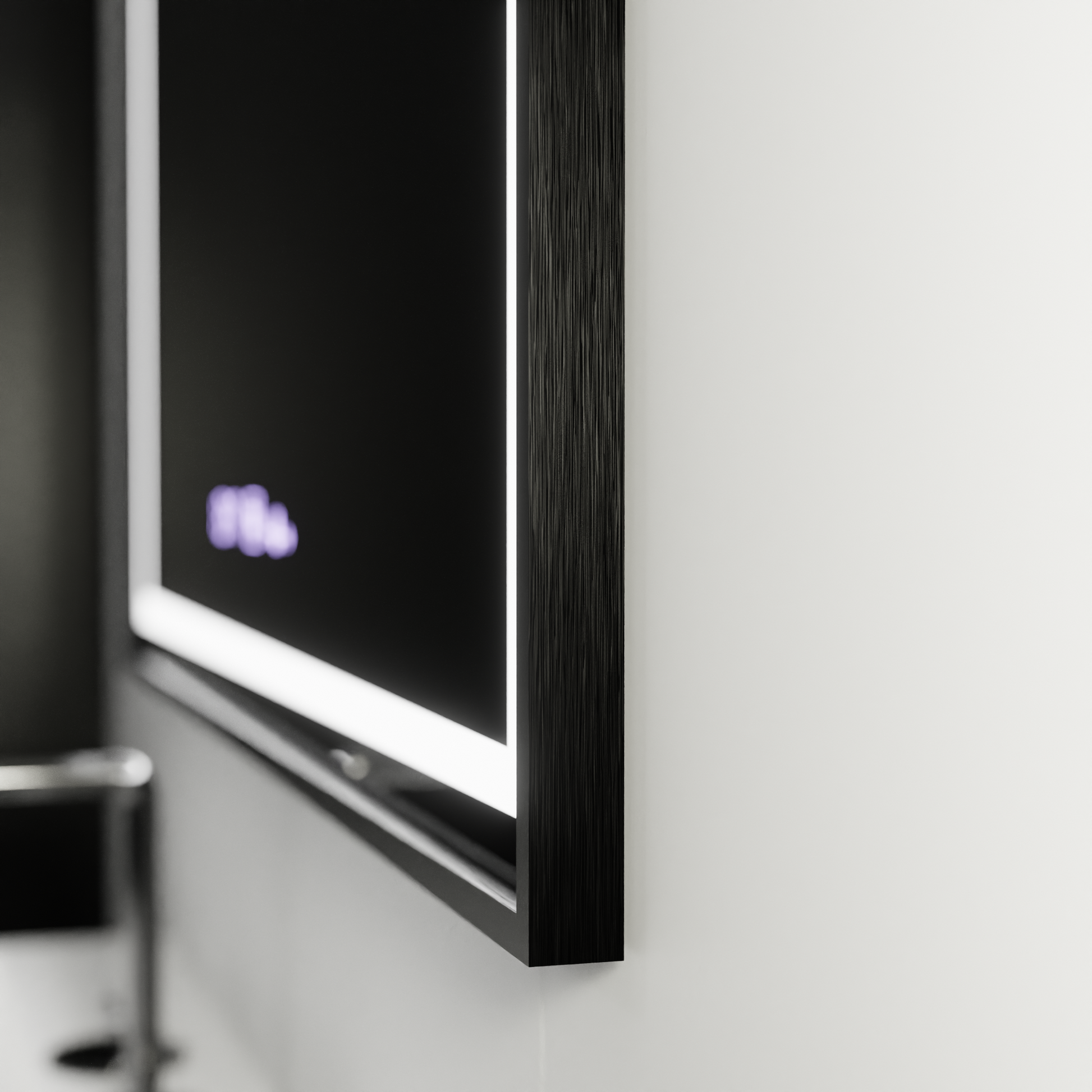 Miroir LED rectangulaire, 100x80 cm, Verite Majeste Noir MotionGlow Marcello, système anti-buée, horloge et thermomètre, miroirs à intensité variable Marcello Default Title Alessandro Design