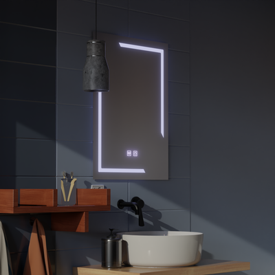Miroir LED rectangulaire, 50x70cm, ECLISSA Touch, système anti-buée, intensité variable
