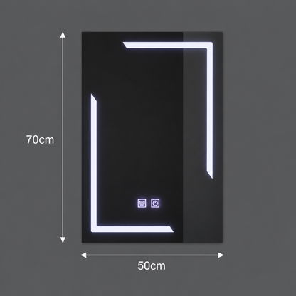 Miroir LED rectangulaire, 50x70cm, ECLISSA Touch, système anti-buée, intensité variable