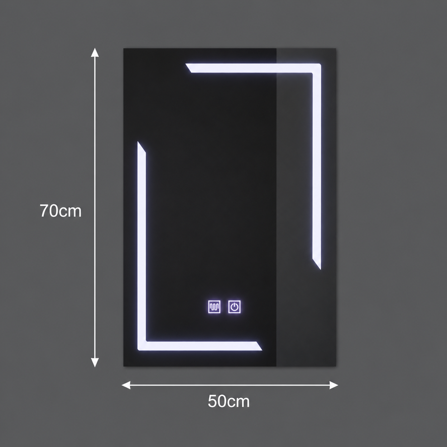 Miroir LED rectangulaire, 50x70cm, ECLISSA Touch, système anti-buée, intensité variable