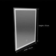 Miroir LED rectangulaire, 50x70cm, FRAME Basic Touch