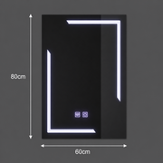 Miroir LED rectangulaire, 60x80cm, ECLISSA Touch, système anti-buée, intensité variable