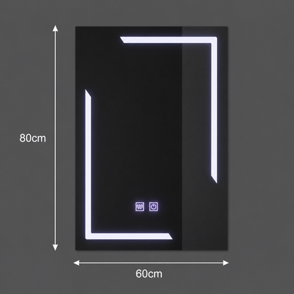 Miroir LED rectangulaire, 60x80cm, ECLISSA Touch, système anti-buée, intensité variable