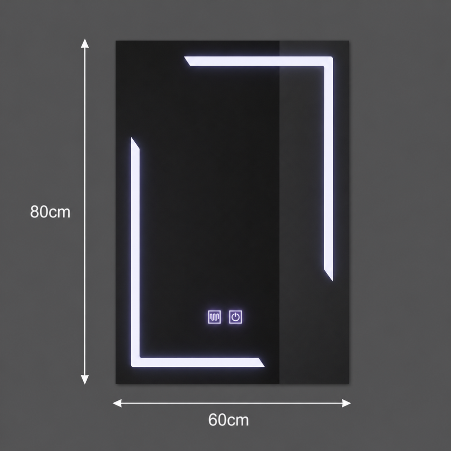 Miroir LED rectangulaire, 60x80cm, ECLISSA Touch, système anti-buée, intensité variable