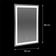 Miroir LED rectangulaire, 60x80cm, FRAME Basic Touch