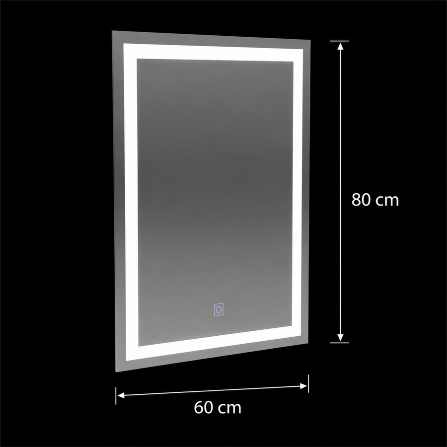 Miroir LED rectangulaire, 60x80cm, FRAME Basic Touch
