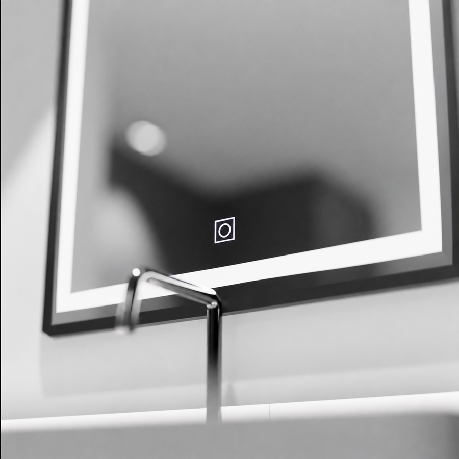 Miroir LED rectangulaire, 60x80cm, abat-jour Basic Touch