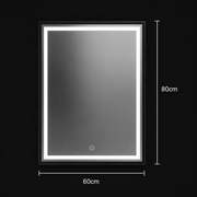 Miroir LED rectangulaire, 60x80cm, abat-jour Basic Touch