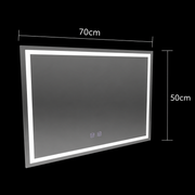 Miroir LED rectangulaire, 70x50cm, RADIANTE Touch, Système anti-buée, Gradable