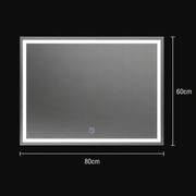Miroir LED rectangulaire, 80x60cm, FRAME Basic Touch