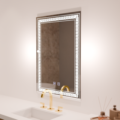 Miroir LED rectangulaire, 60x80cm, Touch Vivido, système anti-buée, intensité variable