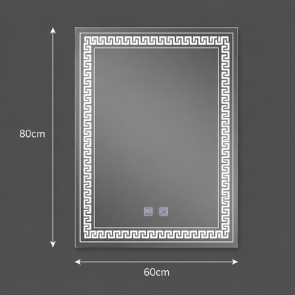 Miroir LED rectangulaire, 60x80cm, Touch Vivido, Système anti-buée, Intensité variable