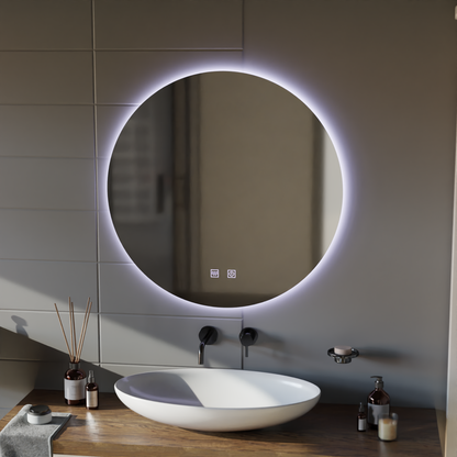 Miroir LED rond, 12 W, 50 cm, Isolda, tactile, système anti-buée, lumière froide 6000 K Miroirs Korman E Default Title Alessandro Design