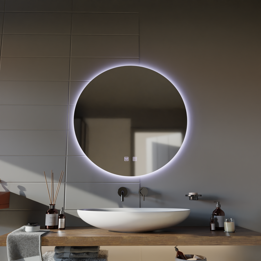Miroir LED rond, 12 W, 50 cm, Isolda, tactile, système anti-buée, lumière froide 6000 K Miroirs Korman E Default Title Alessandro Design