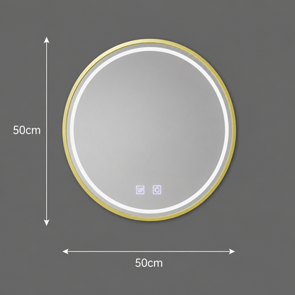 Miroir LED rond, 50 cm, Glanz Touch, système anti-buée, intensité variable