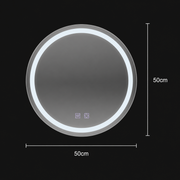 Miroir LED rond 50 cm Lucea Touch Antibuée System