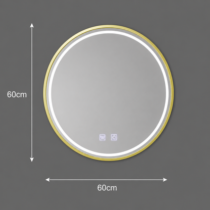 Miroir LED rond, 60 cm, Glanz Touch, système anti-buée, intensité variable