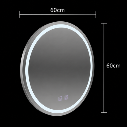 Miroir LED rond, 60 cm, Lucea Touch, système anti-buée, intensité variable
