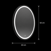 Miroir LED rond, 60 cm, Nerina Basic Touch
