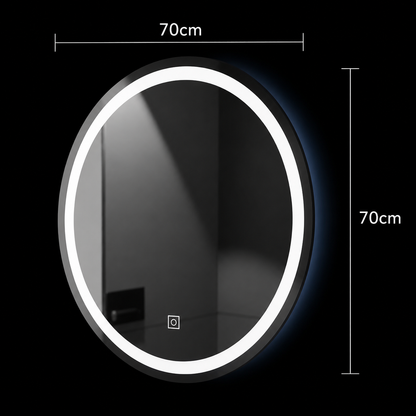 Miroir LED rond, 70 cm, Basic Touch