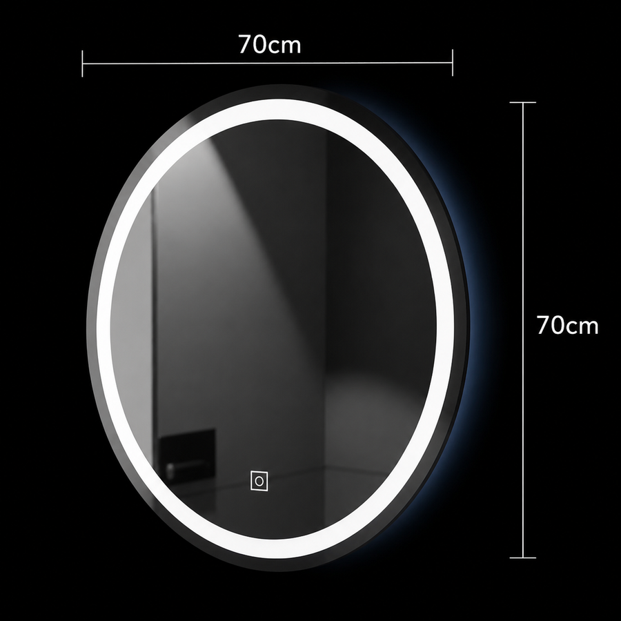 Miroir LED rond, 70 cm, Basic Touch
