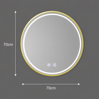 Miroir LED rond, 70 cm, Glanz Touch, système anti-buée, intensité variable