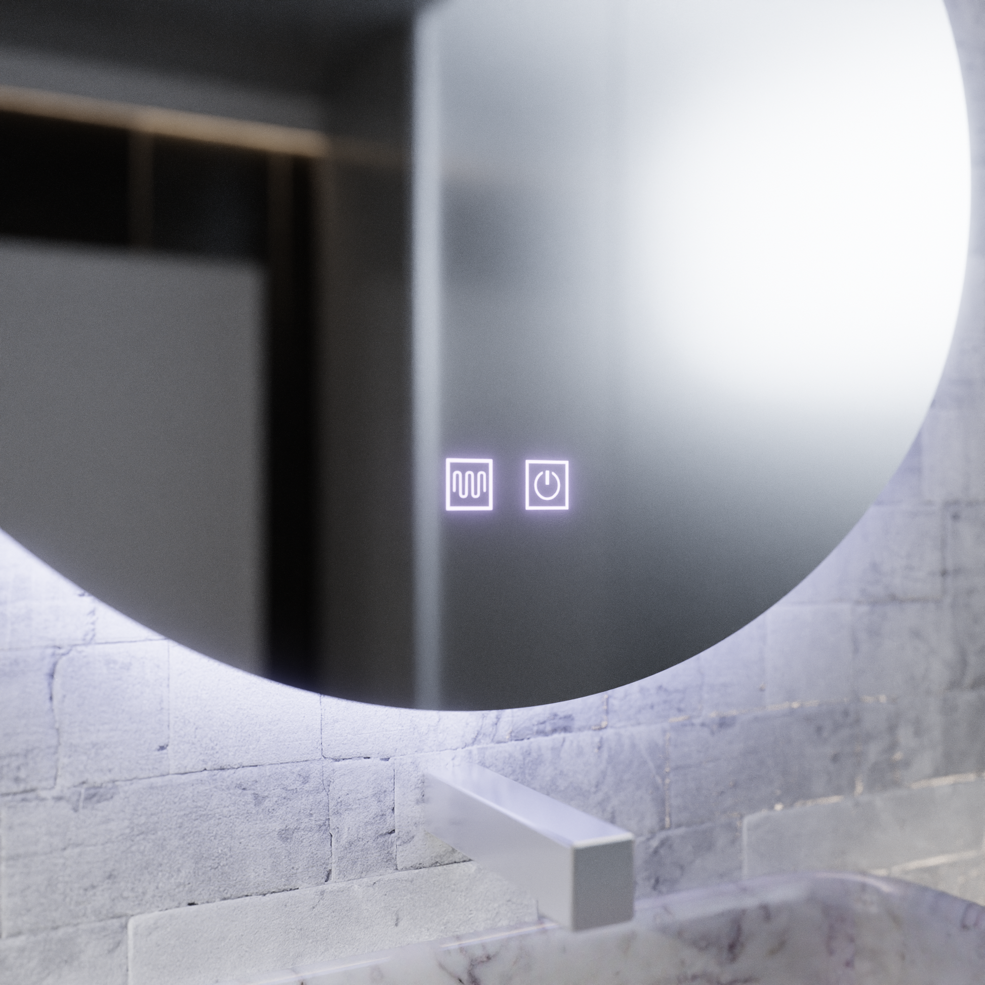 Miroir LED Touch River Anti-buée Système 80X120cm, Forme Goutte. Miroirs Korman E Titre par défaut Alessandro Design