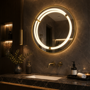 Miroir Giga LED, 80x60cm, Argent, Touch, lumière 6000K