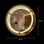 Miroir Giga LED, 80x60cm, Argent, Touch, lumière 6000K