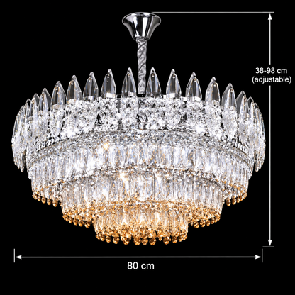 Lustre en cristal MAJESTIC Regalis 21x E14, diamètre 80cm, chrome brillant, hauteur réglable