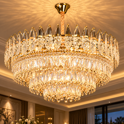 Lustre en cristal MAJESTIC Regalis 21x E14, diamètre 80cm, or brillant, hauteur réglable