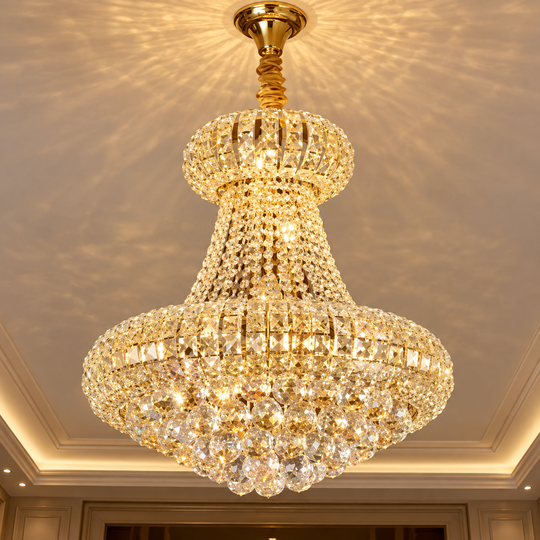 Lustre en cristal CASTRUM Magno 11xE14, D60 cm, doré, hauteur réglable, métal et cristal