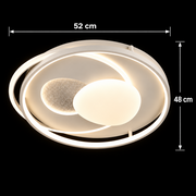 ISTARAVSHAN Lustre LED avec télécommande, Forme Ovale, 85W, Lumière Froide/Chaude/Neutre, Dimmable, Blanc