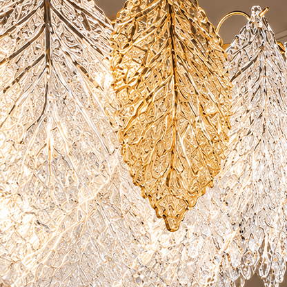 Lustre en cristal LACE Eleganza 9xE14, diamètre 50 cm, hauteur 36 cm, or brillant, hauteur réglable, design élégant