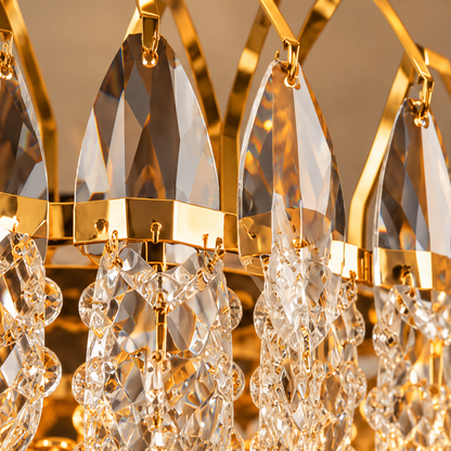 Lustre en cristal MAJESTIC Magno 15x E14, diamètre 60 cm, or brillant, hauteur réglable