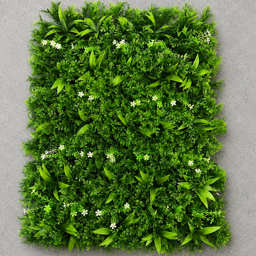 Panou de Gard Viu Artificial Frunze de Piersic Mix, 40 x 60 cm, Verde