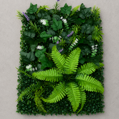 Panou de Gard Viu Artificial Lavandă Persană Mix, 40 x 60 cm, Verde
