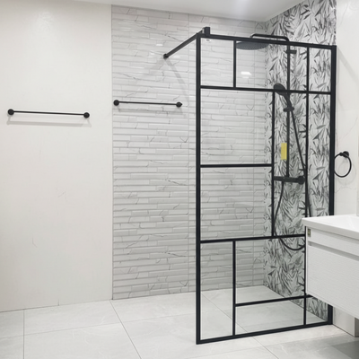 Paroi de douche à l'italienne MANITOBA, 100x195cm, Métal, noir