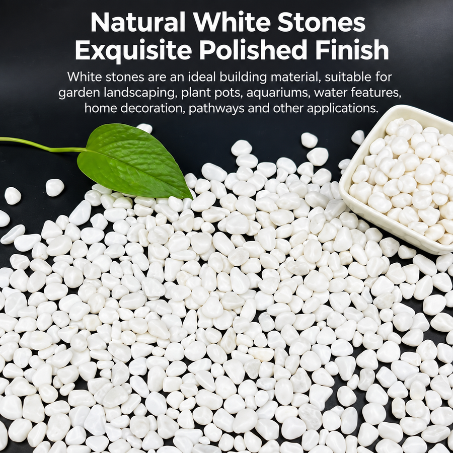 Pierres décoratives blanches pour le jardin, grand format, 20 kg