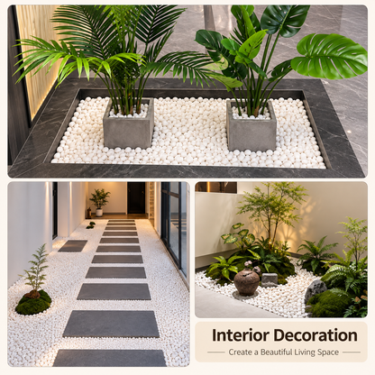 Pierres décoratives blanches pour le jardin, grand format, 20 kg