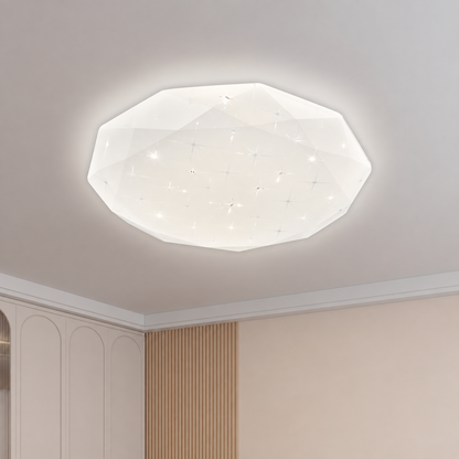 Plafonnier LED Hexagon 33 cm, 27W, 3000K / 4000K / 6000K, Blanc, Métal et Acrylique