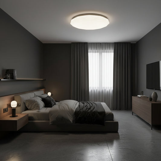 Plafonnier LED Hexagon 35 cm, 32W, 3000K / 4000K / 6000K, Plafonniers LED Blanc, Métal et Acrylique Default Title Alessandro Design