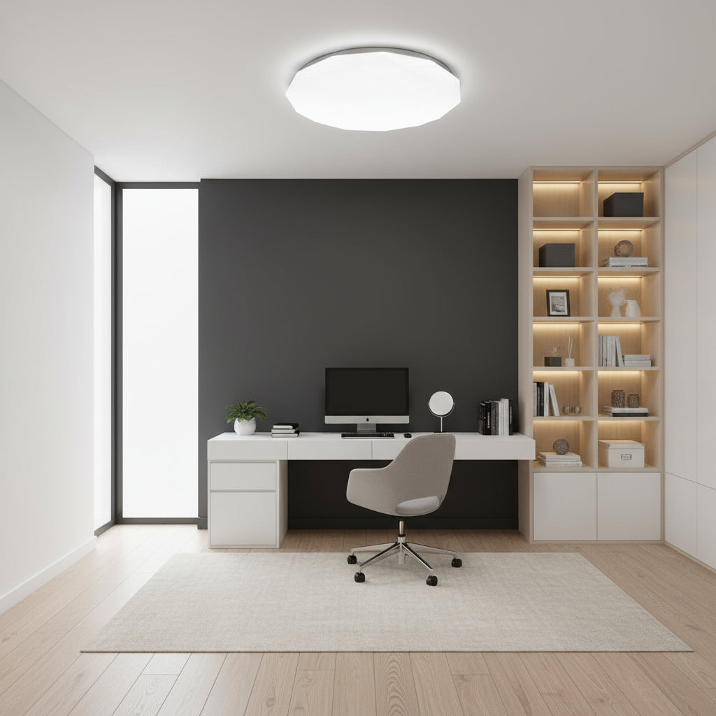 Plafonnier LED Hexagon 35 cm, 32W, 3000K / 4000K / 6000K, Plafonniers LED Blanc, Métal et Acrylique Default Title Alessandro Design