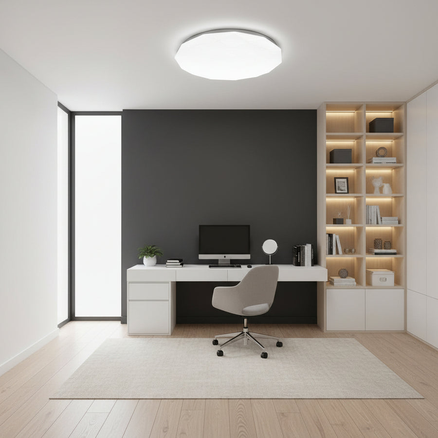 Plafonnier LED Hexagon 35 cm, 32W, 3000K / 4000K / 6000K, Plafonniers LED Blanc, Métal et Acrylique Default Title Alessandro Design
