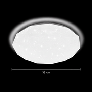 Plafonnier LED Hexagon 33 cm, 27W, 3000K / 4000K / 6000K, Blanc, Métal et Acrylique