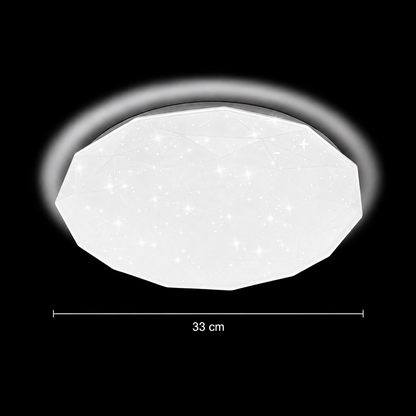Plafonnier LED Hexagon 33 cm, 27W, 3000K / 4000K / 6000K, Blanc, Métal et Acrylique