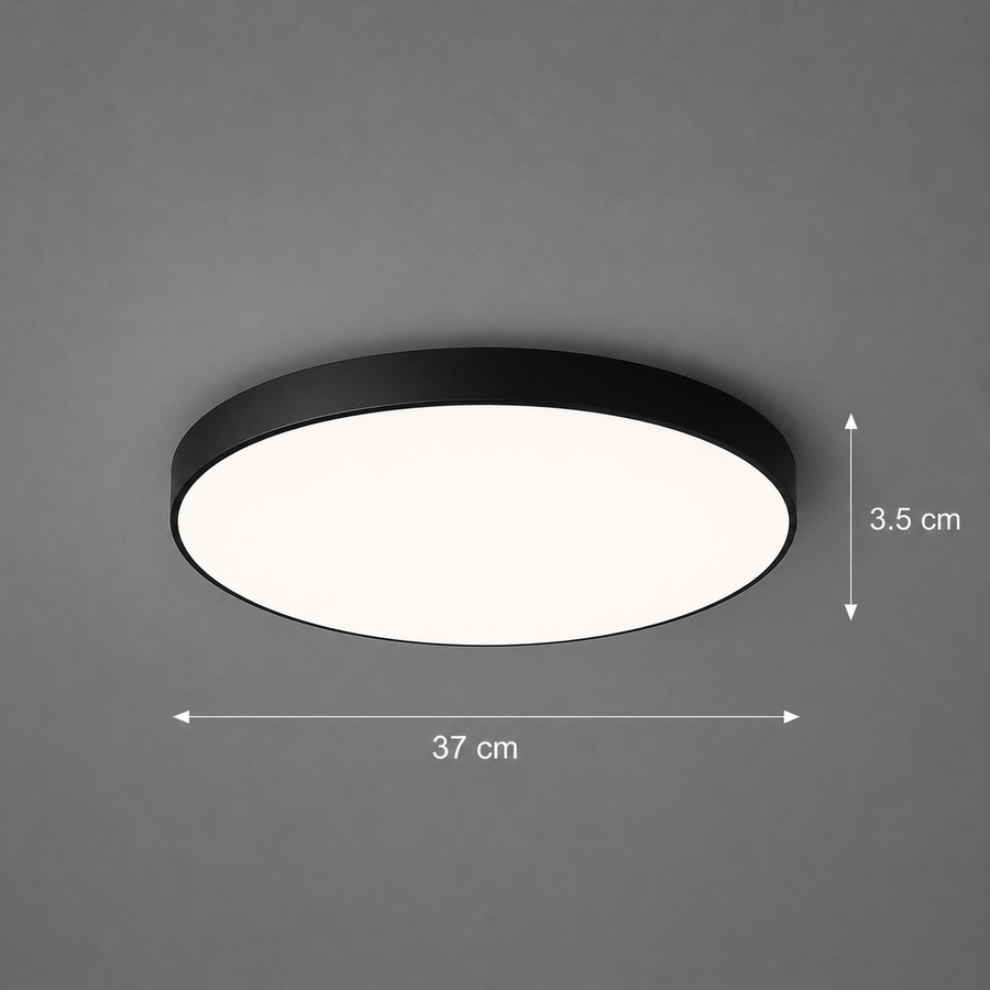 Plafonnier LED SOLIS 37cm 32W Lumière Froide Noir