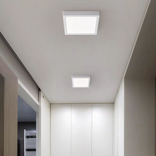 Plafonnier LED Carré, 36W, 22x22cm, Lumière Froide, 6000K, Plafonniers LED Blancs Titre par défaut Alessandro Design