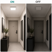Plafonnier LED Carré, 36W, 22x22cm, Lumière Froide, 6000K, Blanc