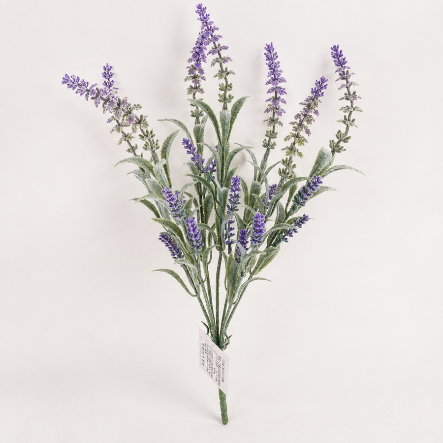 Plante artificielle, fleur de lavande décorative, 7 branches, 45 cm, violet et vert, lot de 2 pièces
